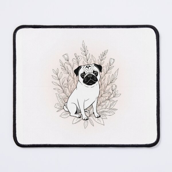 Item preview, Pug with flowers  designed and sold by netz28.