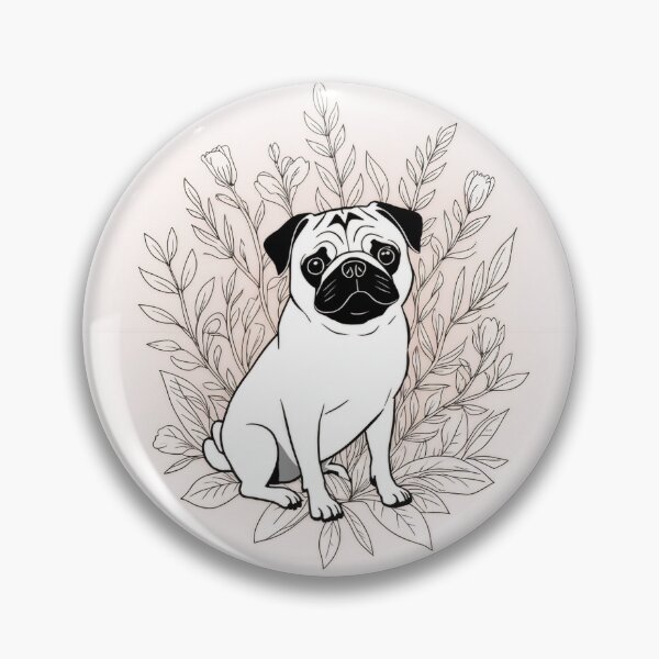 Item preview, Pug with flowers  designed and sold by netz28.