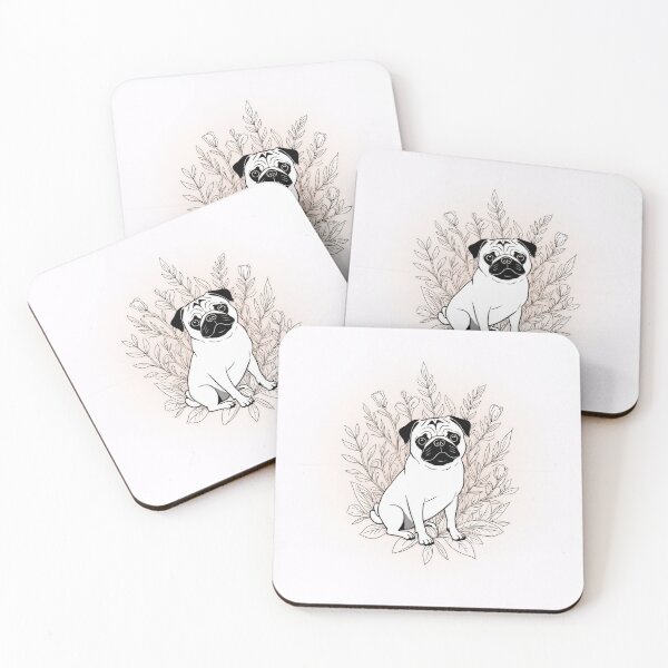 Item preview, Pug with flowers  designed and sold by netz28.