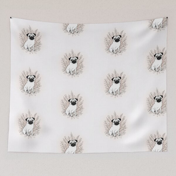 Item preview, Pug with flowers  designed and sold by netz28.