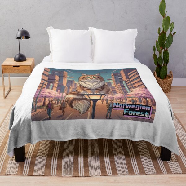 Item preview, Retro Anime Cat Cute Norwegian Forest Cat Breeds Design designed and sold by ANIMEX00.