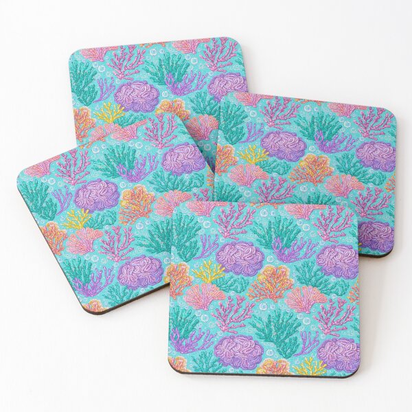 Item preview, Marine Coral Reef Pattern Neon Watercolor Underwater designed and sold by JOSTH.