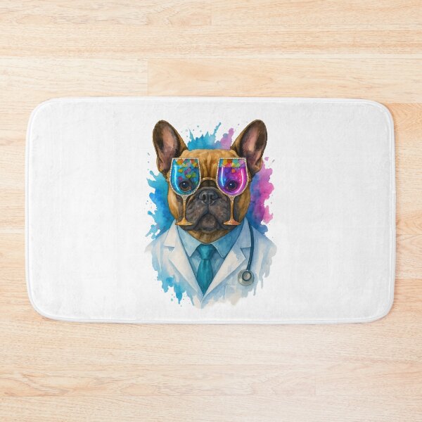 Item preview, French Bulldog Doctor Glow Art Print | Whimsical Medical Student Gift designed and sold by ClinicalHubs.