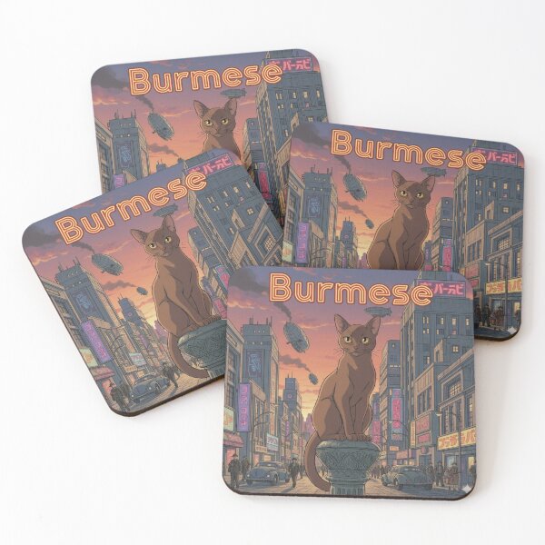 Item preview, Retro Anime Cat Cute Burmese Cat Breeds Design designed and sold by ANIMEX00.