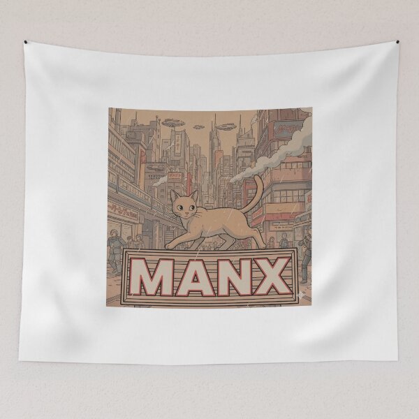 Item preview, Retro Anime Cat Cute Manx Cat Breeds Design designed and sold by ANIMEX00.