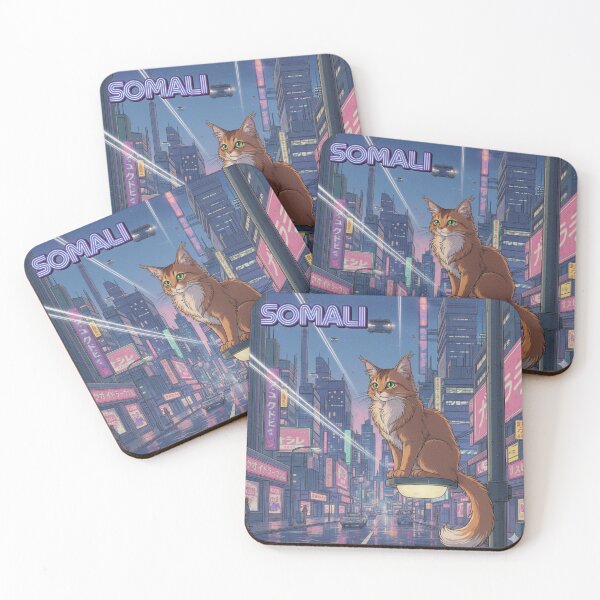 Item preview, Retro Anime Cat Cute Somali Cat Breeds Design designed and sold by ANIMEX00.
