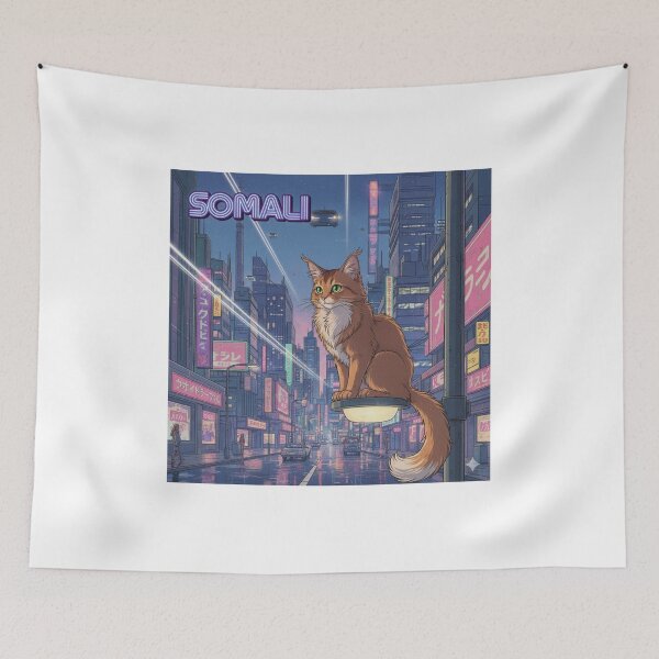 Item preview, Retro Anime Cat Cute Somali Cat Breeds Design designed and sold by ANIMEX00.