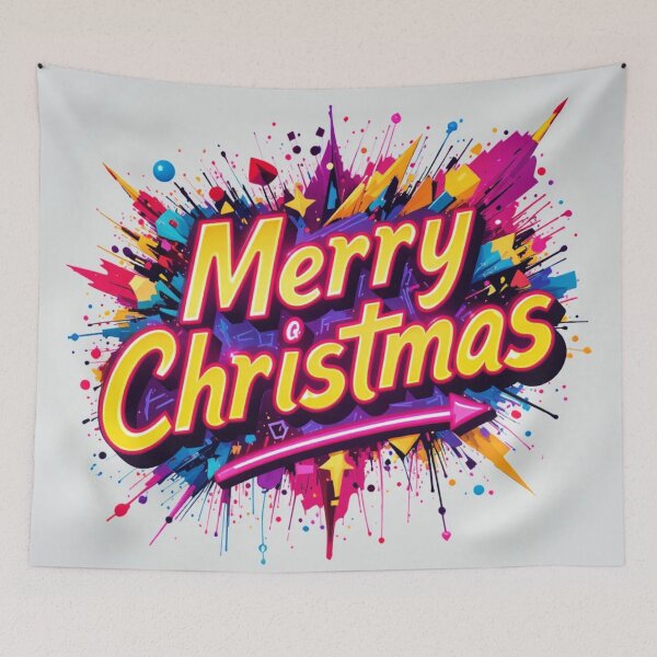 Item preview, Vibrant Merry Christmas Typography designed and sold by InezPhotography.