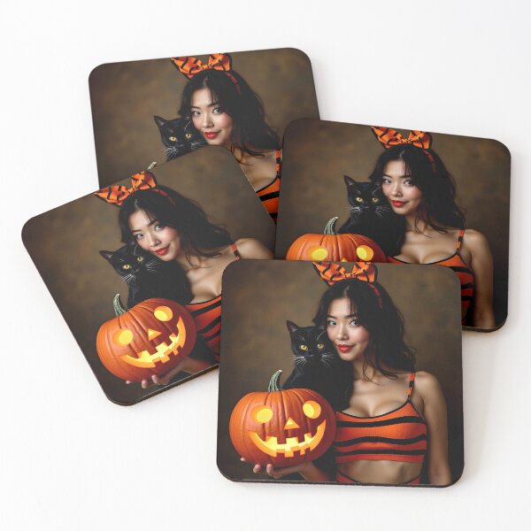 Item preview, halloween candy striper black cat carved pumpkin designed and sold by SmashingDeals.