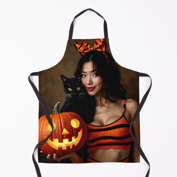 Item preview, halloween candy striper black cat carved pumpkin designed and sold by SmashingDeals.