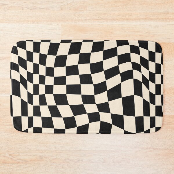 Artikelvorschau, Warped Checkered Illusion - Trippy Schwarz-Weiß-Muster entworfen und verkauft von AlmostSilent.