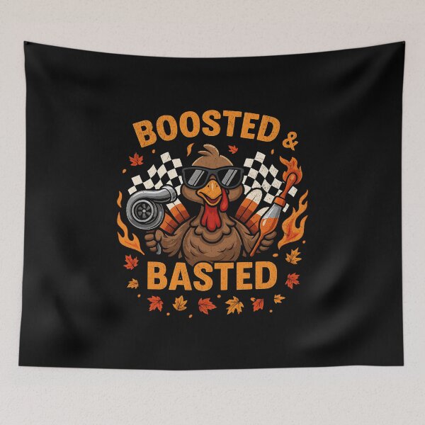 Item preview, Boosted & Basted Funny Thanksgiving Turbo Turkey Racing designed and sold by CarantinedChaos.