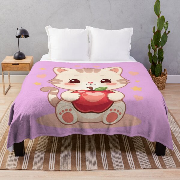 Item preview, Cute Little Kitten with Red Apple – Kawaii Art designed and sold by SweetRossel.
