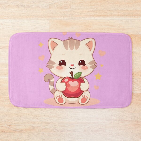 Item preview, Cute Little Kitten with Red Apple – Kawaii Art designed and sold by SweetRossel.