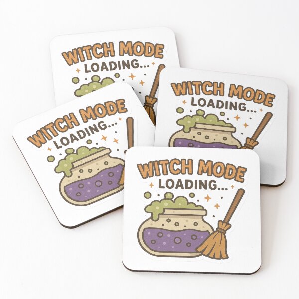 Item preview, Witch Mode Loading Sticker – Cute Witchy Cauldron Halloween Design designed and sold by NitkiStudio.