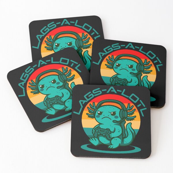 Item preview, Lags a lotl – Axolotl Retro Sunset Vibes designed and sold by JoRealm.