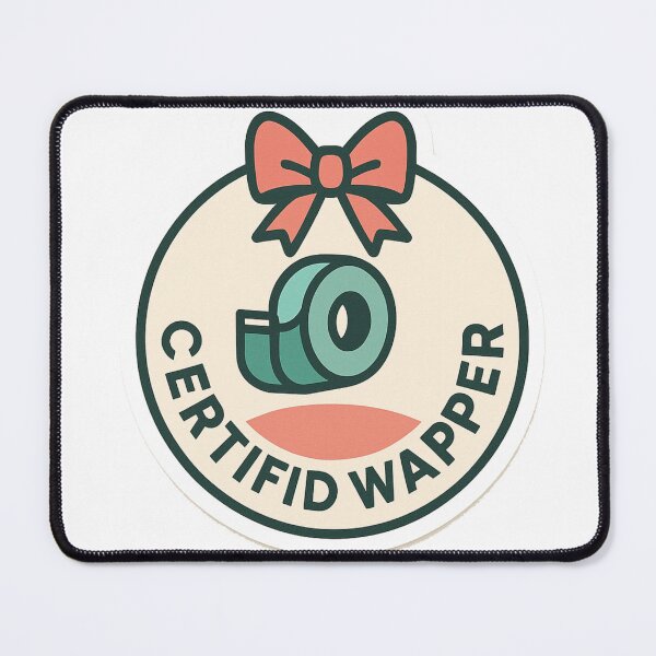 Item preview, Certified Wrapper Sticker – Funny Holiday Gift Wrapping Badge designed and sold by NitkiStudio.