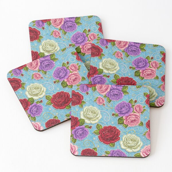 Item preview, Embroidered Roses Vintage Pattern Flowers Glam Denim Romantic designed and sold by JOSTH.