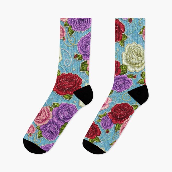 Item preview, Embroidered Roses Vintage Pattern Flowers Glam Denim Romantic designed and sold by JOSTH.