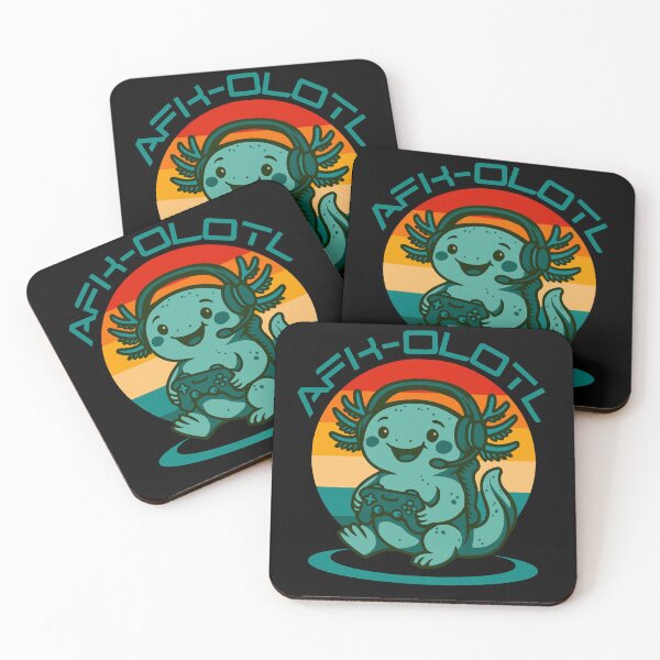 Item preview, AFK olotl – Axolotl Retro Sunset Vibes designed and sold by JoRealm.