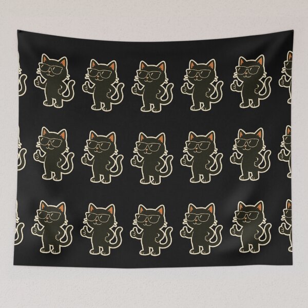 Item preview, Cool Black Cat Retro Sticker | Funny Sunglasses Cat Vintage Art designed and sold by kunsuriyapaisan Paranee.