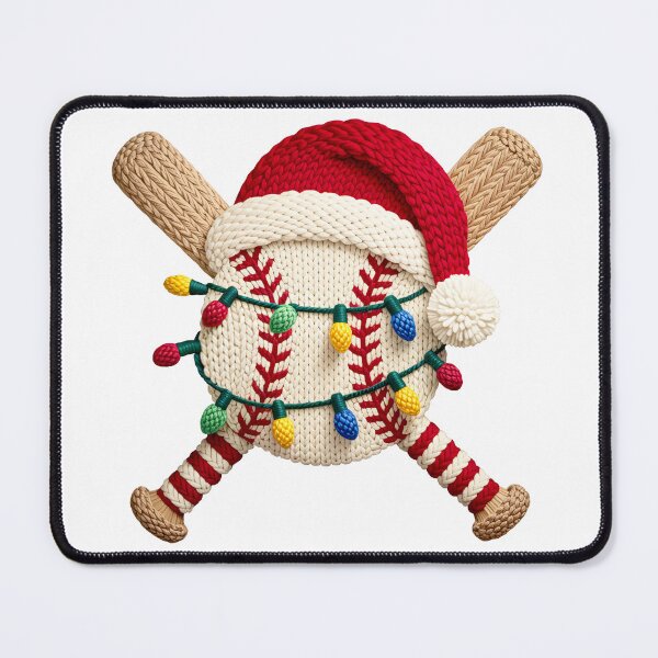 Item preview, Faux Latch Hook Yarn Baseball Christmas Lights Cozy Holiday Design designed and sold by Eh Plus Designs.