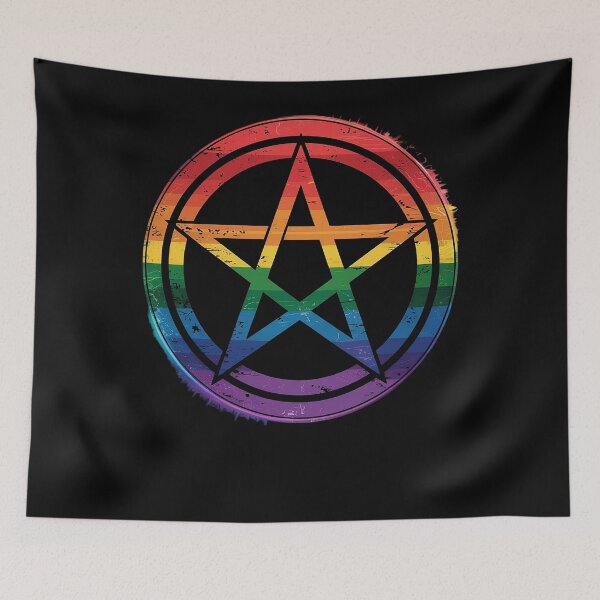 Item preview, LGBT Pentagramm Gothic Gay Pride Wicca Homosexual Witchcraft designed and sold by DrewLeuschke.