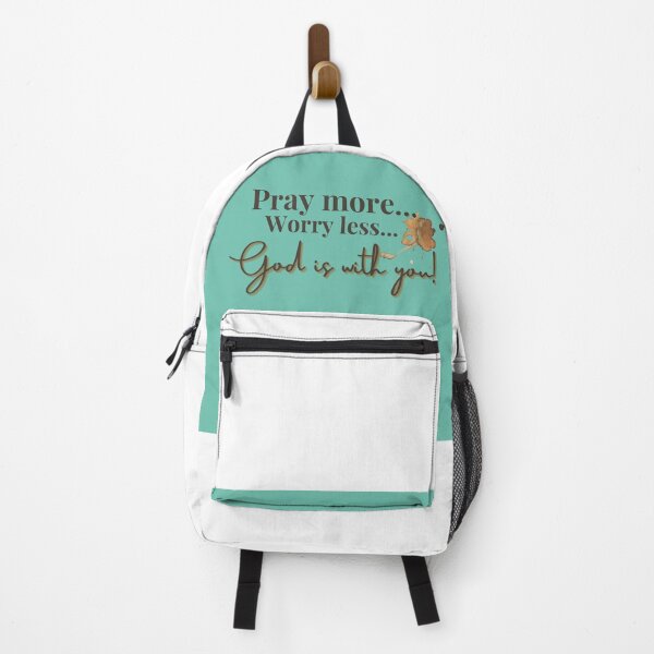 Item preview, Teal Minimalist Pray More Worry Less with God designed and sold by DesignPrintWorks.