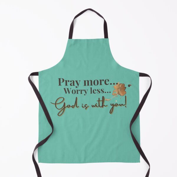 Item preview, Teal Minimalist Pray More Worry Less with God designed and sold by DesignPrintWorks.