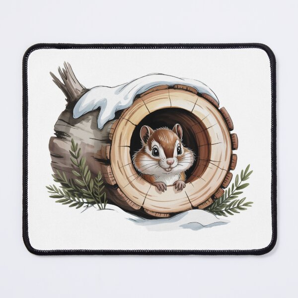 Item preview, Cute Winter Chipmunk in Snowy Log designed and sold by smilesupplyco..