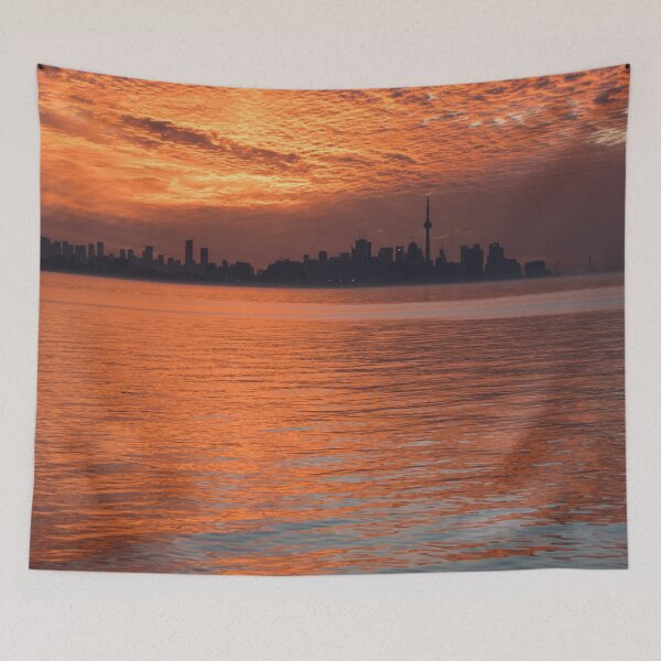 Item preview, Reflected Sunrise Sky Before Torontos Skyline Silhouette designed and sold by Georgia Mizuleva.