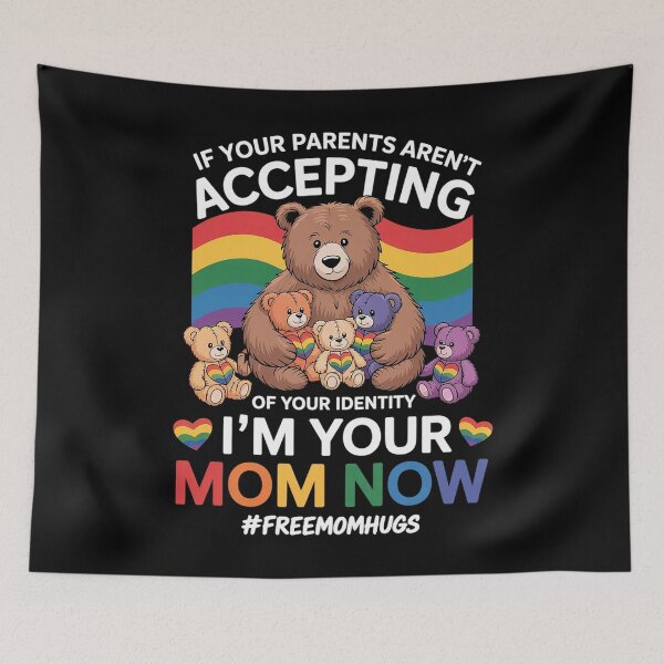 Item preview, If Your Parents Aren't Accepting I'm Your Mom Now LGBT Unisex Adult T-Shirt Black Small Classic Fit Crew Neck Short Sleeve LGBTQ Pride designed and sold by RayArmstrong.