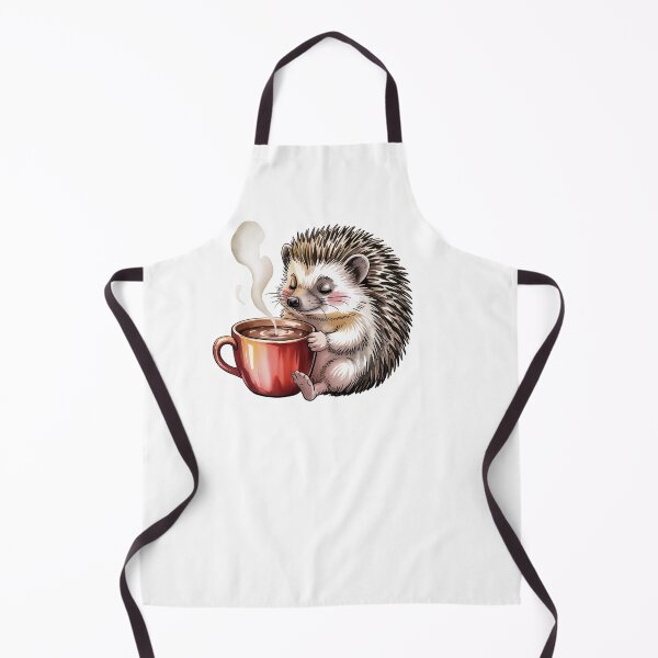 Item preview, Cozy Hedgehog Enjoying Morning Coffee designed and sold by smilesupplyco..