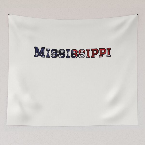 Item preview, Mississippi USA Flag Typography – Patriotic Stars and Stripes American Pride Design designed and sold by Long Family Gifts.
