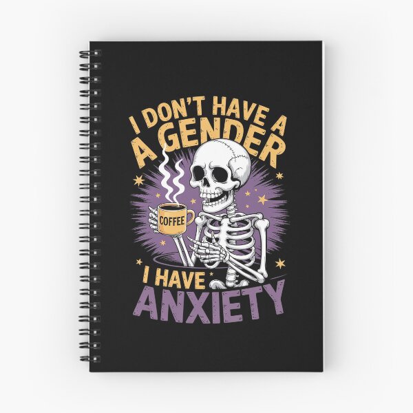 Item preview, I Don't Have A Gender I Have Anxiety Nonbinary Enby Skeleton designed and sold by AmparoBoyle.