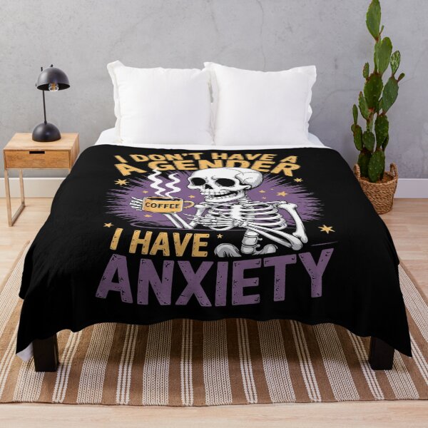Item preview, I Don't Have A Gender I Have Anxiety Nonbinary Enby Skeleton designed and sold by AmparoBoyle.