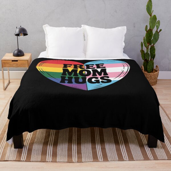 Item preview, Free mom hugs with rainbow and transgender flag heart designed and sold by HaileyRobel.