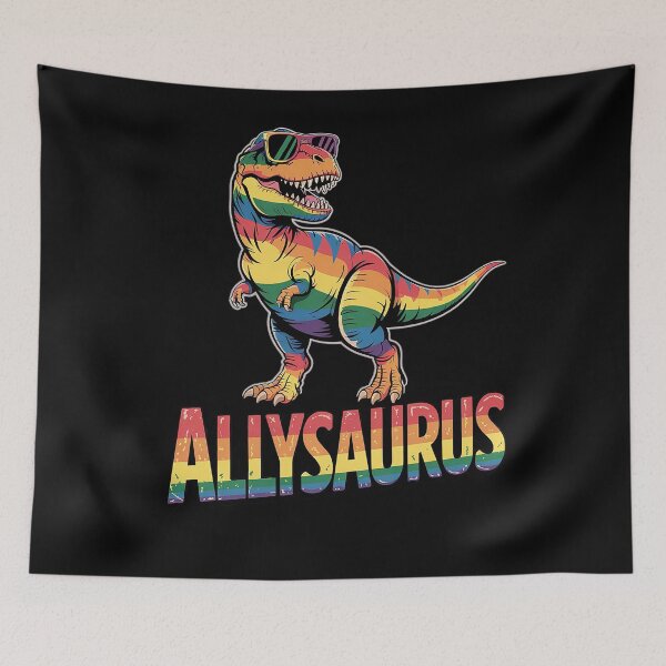 Item preview, Allysaurus LGBT Dinosaur Rainbow Flag Ally LGBT Pride 1 designed and sold by RansomFlatley.