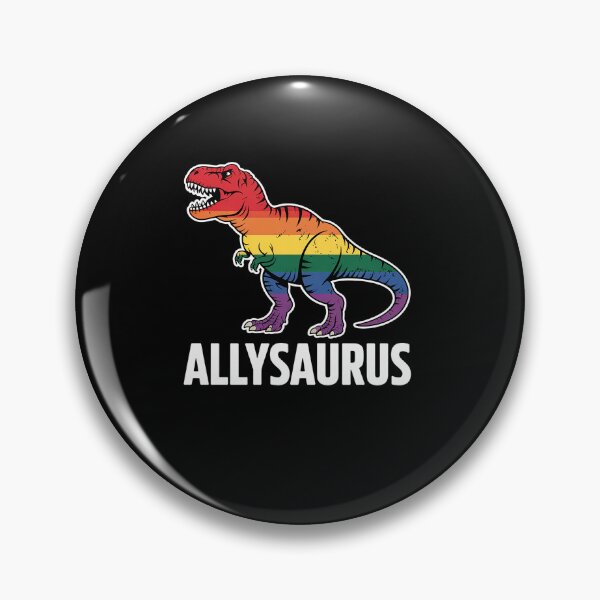 Item preview, Allysaurus dinosaur in rainbow flag for ally LGBT pride designed and sold by MinaReinger.