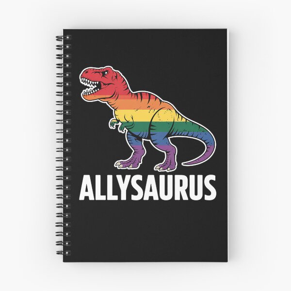 Item preview, Allysaurus dinosaur in rainbow flag for ally LGBT pride designed and sold by MinaReinger.