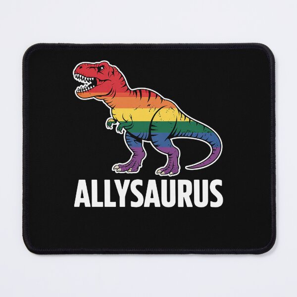 Item preview, Allysaurus dinosaur in rainbow flag for ally LGBT pride designed and sold by MinaReinger.