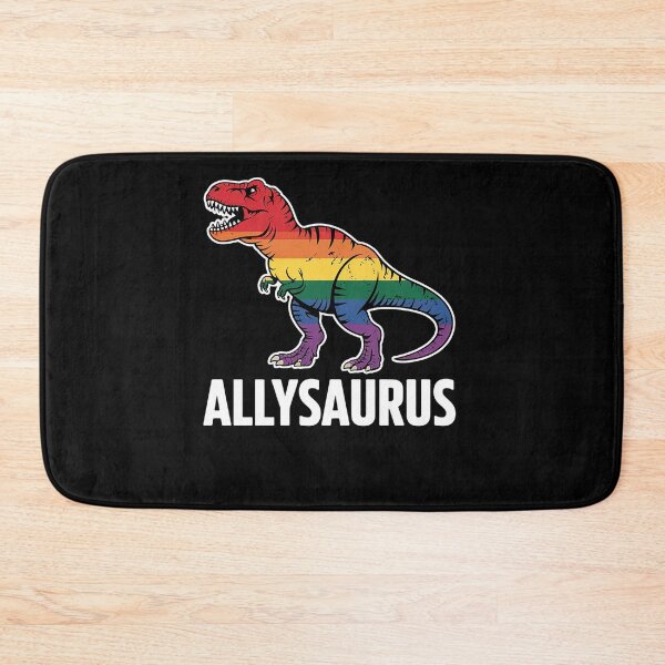 Item preview, Allysaurus dinosaur in rainbow flag for ally LGBT pride designed and sold by MinaReinger.