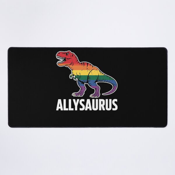 Item preview, Allysaurus dinosaur in rainbow flag for ally LGBT pride designed and sold by MinaReinger.
