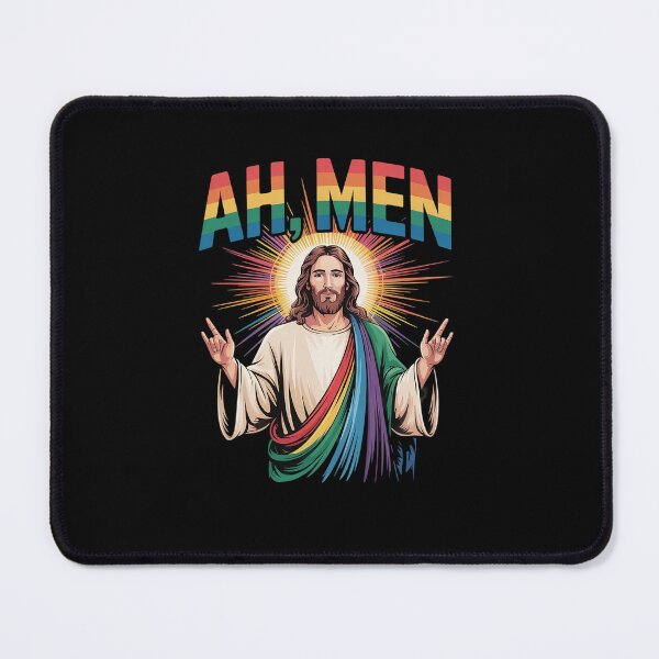 Item preview, Ah Men Funny LGBT Gay Pride Jesus Rainbow Flag Christian Short designed and sold by marcusry.