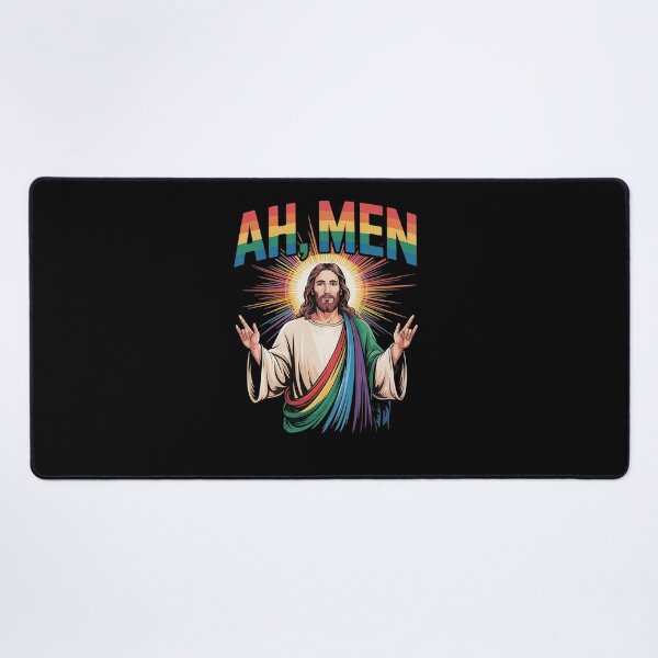 Item preview, Ah Men Funny LGBT Gay Pride Jesus Rainbow Flag Christian Short designed and sold by marcusry.
