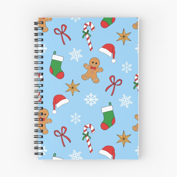 Item preview, Christmas Joy Pattern on Blue– Cute Gingerbread, Candy Cane & Holiday Icons on Beige Background designed and sold by Whimsy Creative Studio.