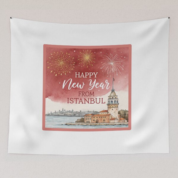 Item preview, Watercolour Istanbul New Year's Eve Fireworks Design designed and sold by asliberry.