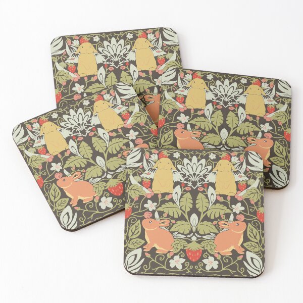 Item preview, Kawaii Bunnies pattern inspired by William Morris designed and sold by tayaan.