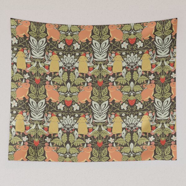 Item preview, Kawaii Bunnies pattern inspired by William Morris designed and sold by tayaan.