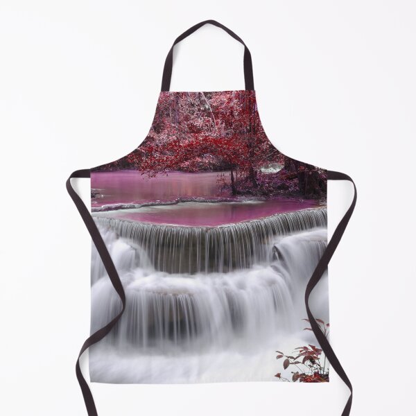Item preview, Dreamfall Cascade in a Crimson Forest – Surreal Nature Art designed and sold by Williams Anderson.